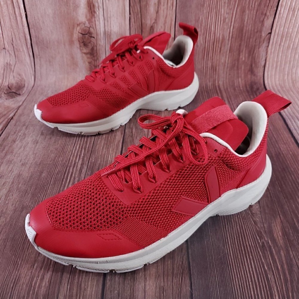 Rick Owens X Veja Performance Runner Sneakers Mens 11.5 Red Shoes Lace Up Mesh
